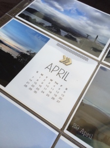 Close up April calendar